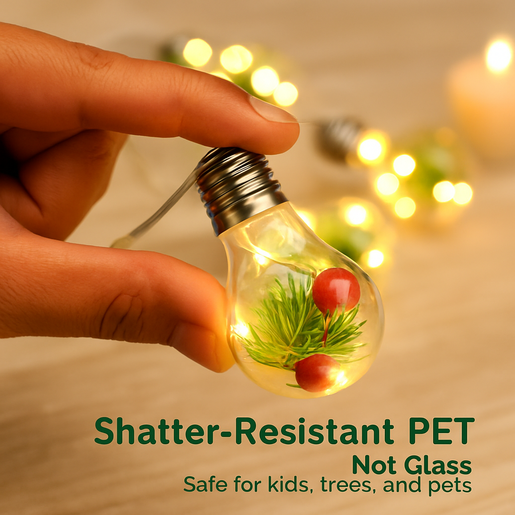 Christmas Snow Globe String Light with 10 LED Bulbs