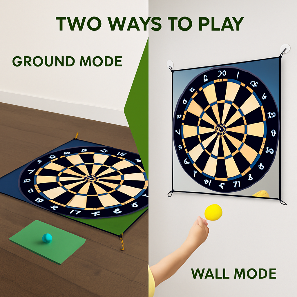 Golf Chipping Game Mat Set with 20 Balls & Hooks