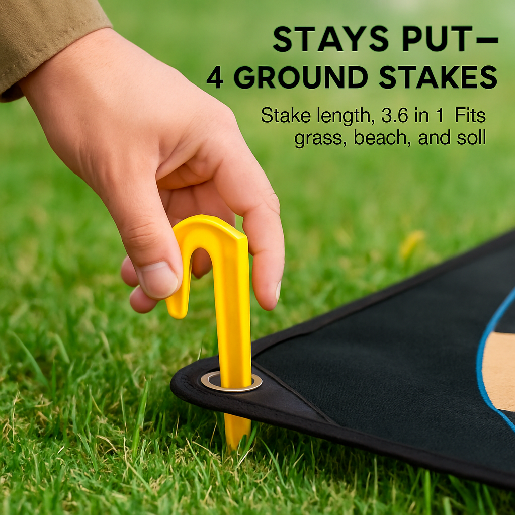 Golf Chipping Game Mat Set with 20 Balls & Hooks
