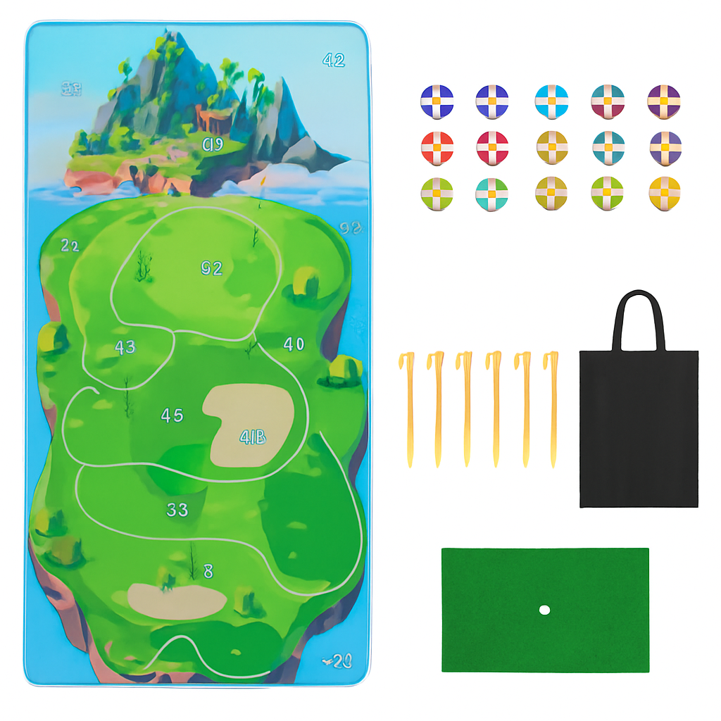Casual Golf Game Set with Mat Balls and Storage Bag