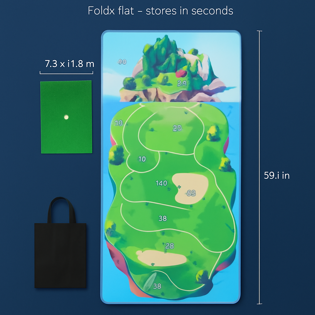 Casual Golf Game Set with Mat Balls and Storage Bag
