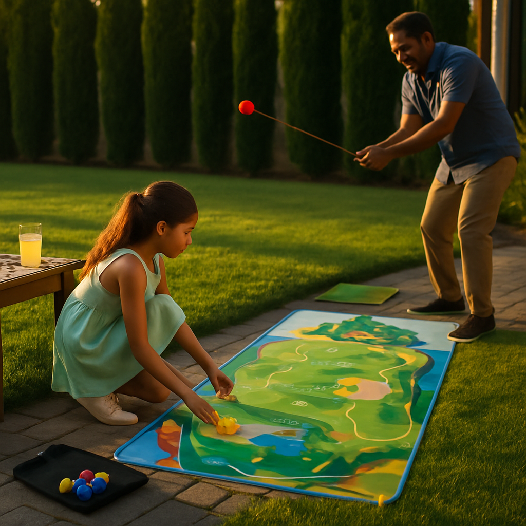 Casual Golf Game Set with Mat Balls and Storage Bag