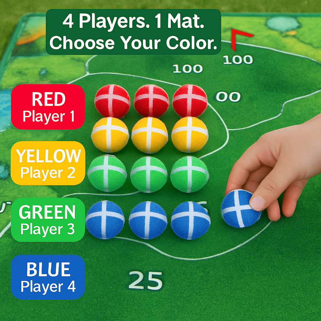 Golf Game Set: Indoor/Outdoor Chipping Mat & Sticky Balls