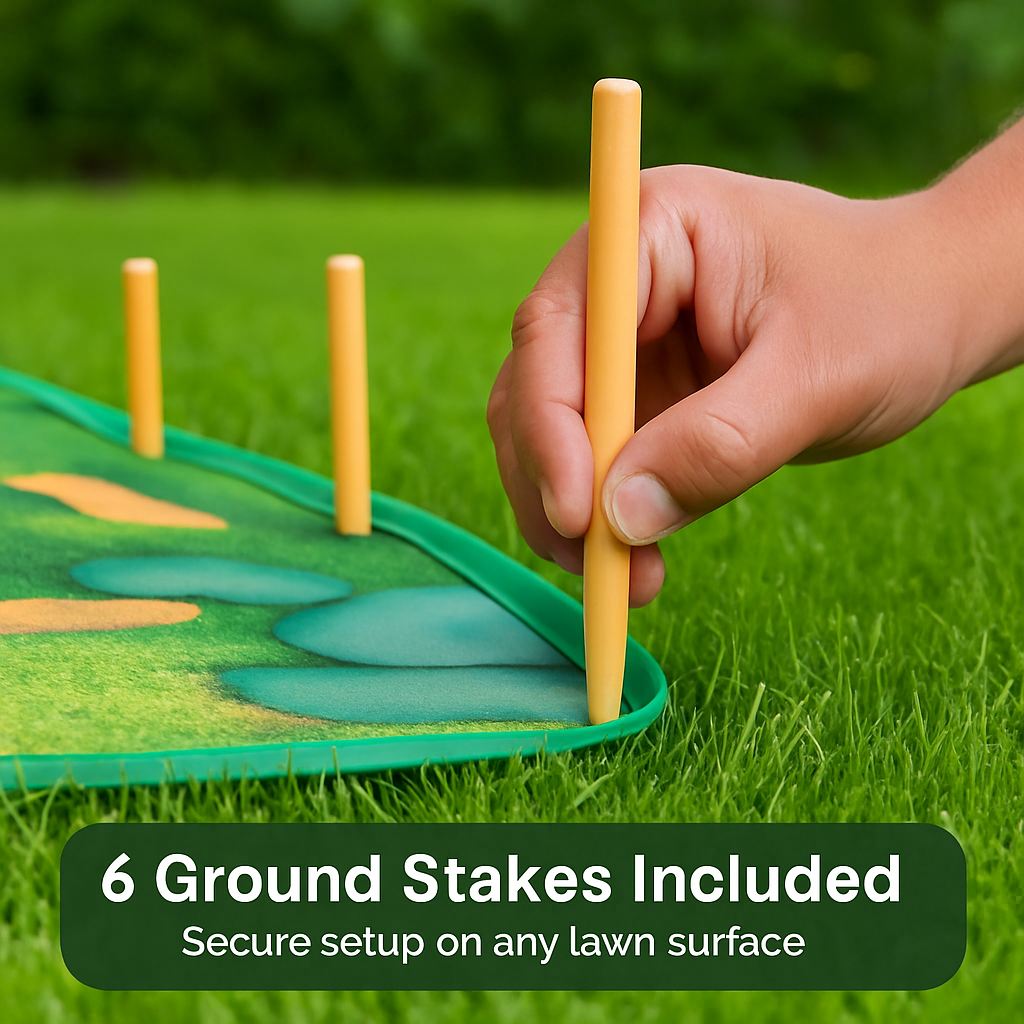 Golf Game Set: Indoor/Outdoor Chipping Mat & Sticky Balls