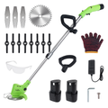 Cordless Grass Trimmer with Saw & Multi-Blade Kit
