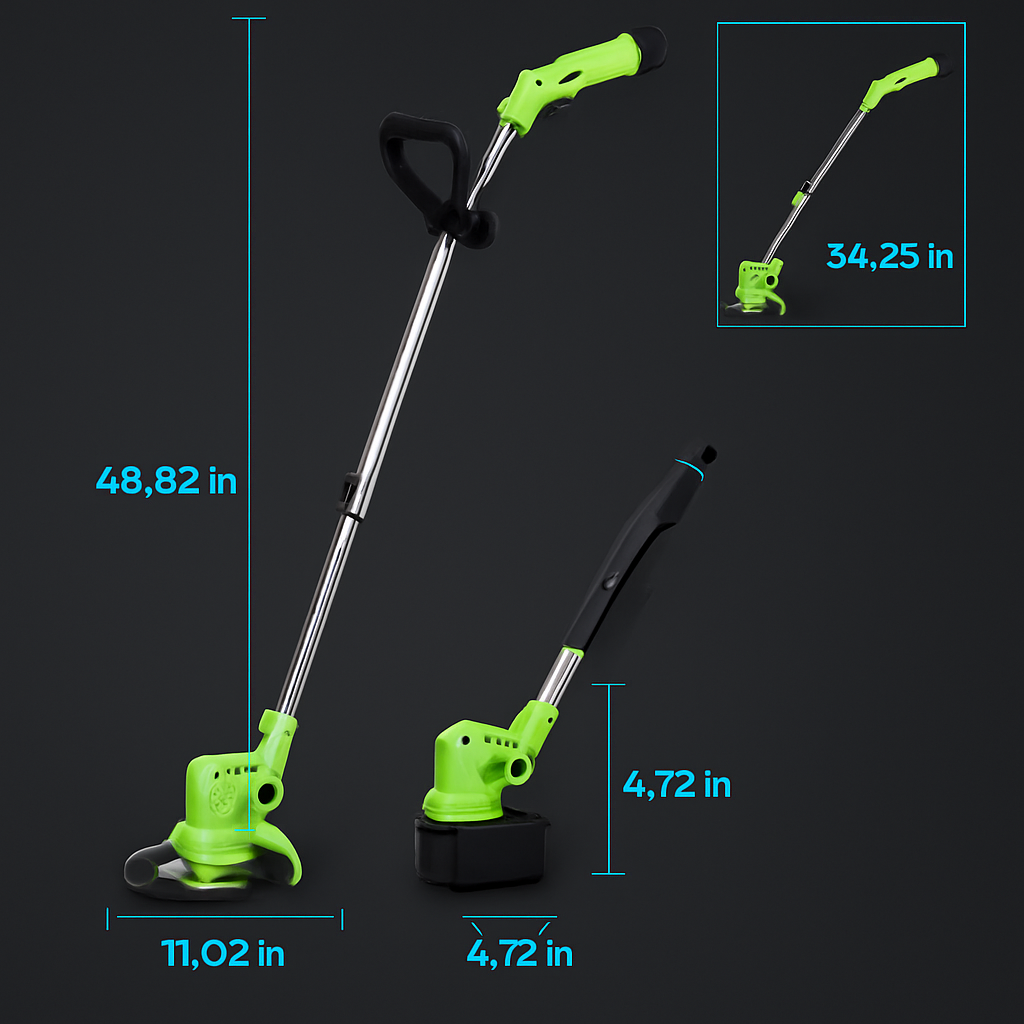 Cordless Grass Trimmer with Saw & Multi-Blade Kit