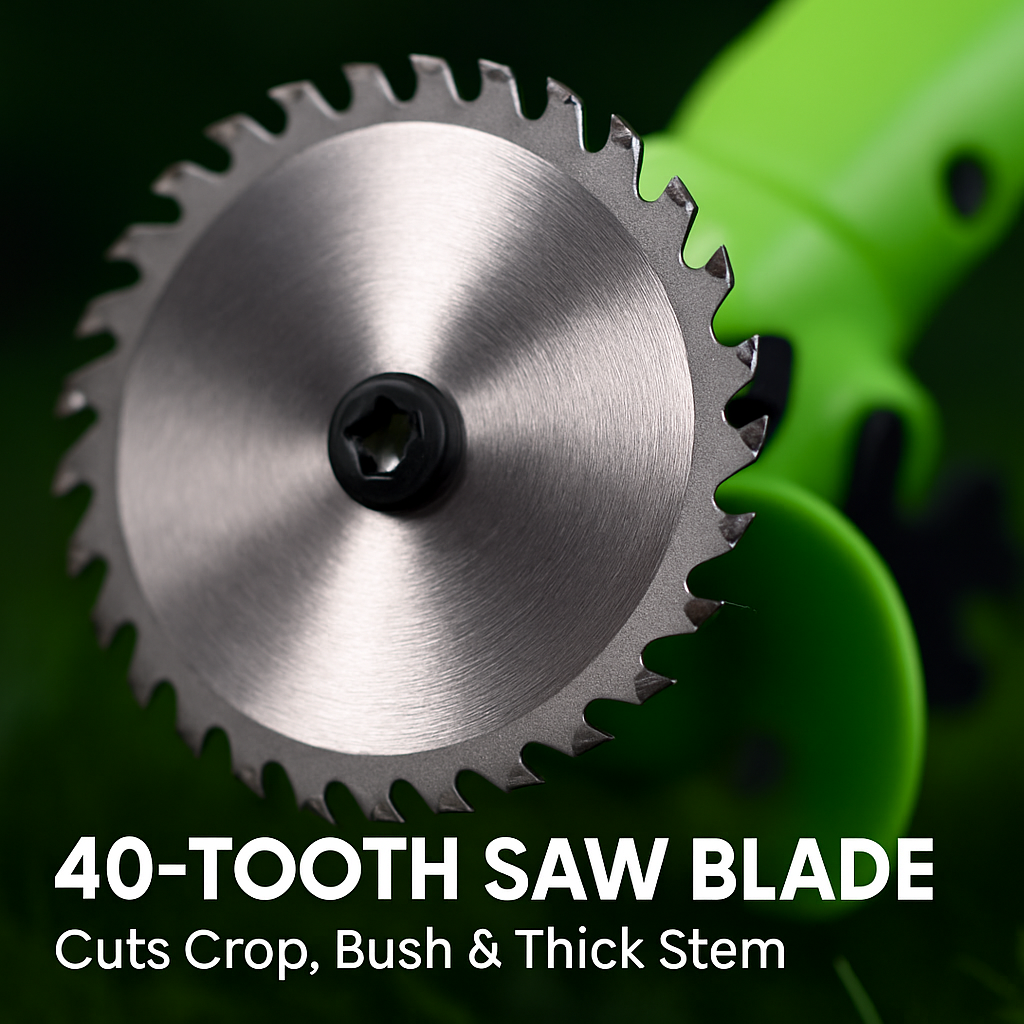Cordless Grass Trimmer with Saw & Multi-Blade Kit