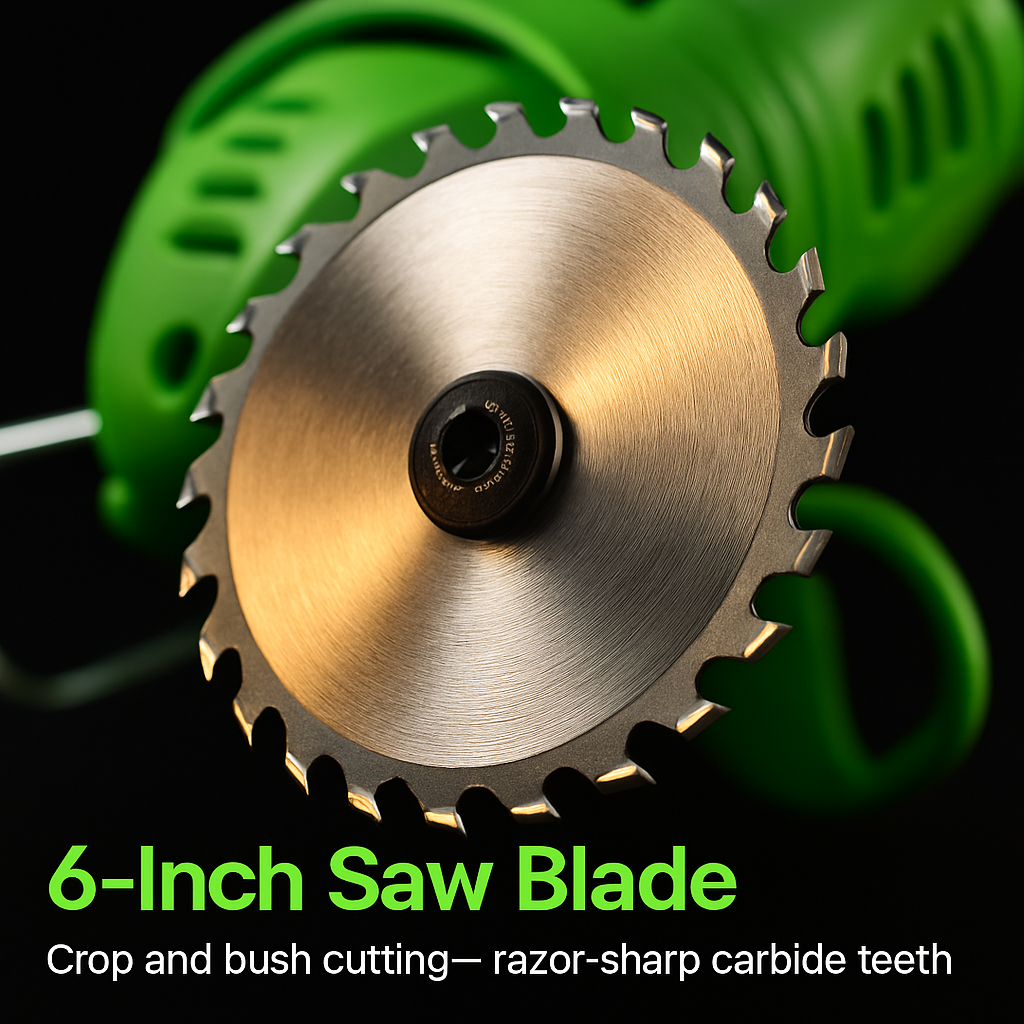 Cordless Grass Trimmer with Saw & Multi-Blade Kit