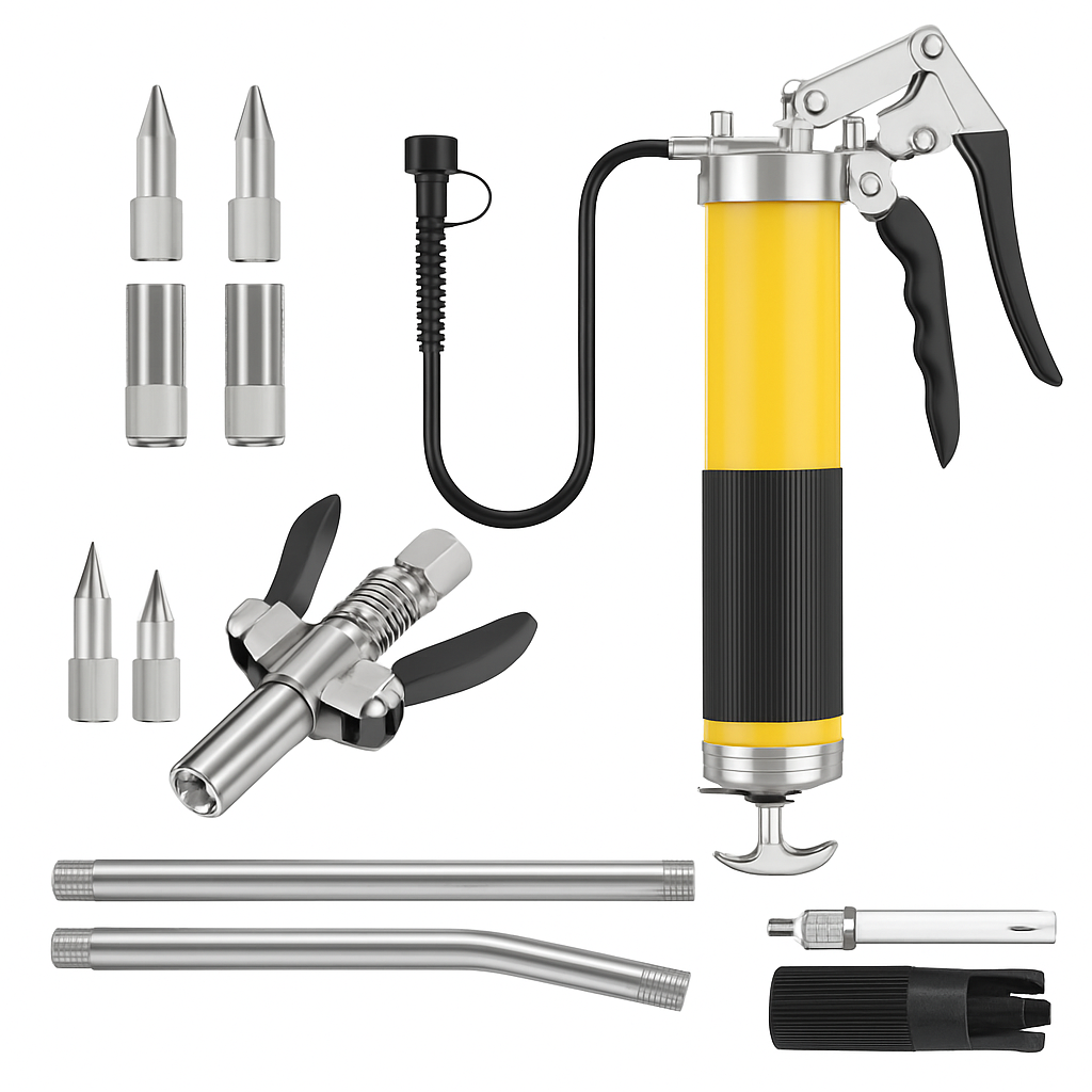 Grease Gun Kit with Lock Coupler and Flexible Hose