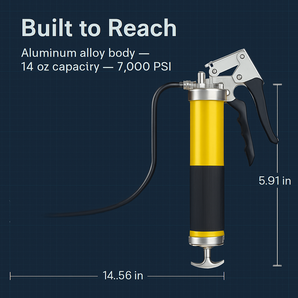 Grease Gun Kit with Lock Coupler and Flexible Hose