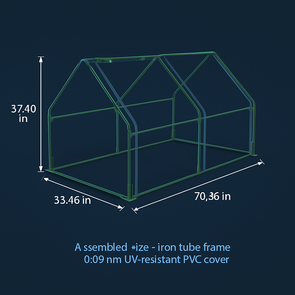 Portable Mini Greenhouse With Roll-Up Zipper Doors