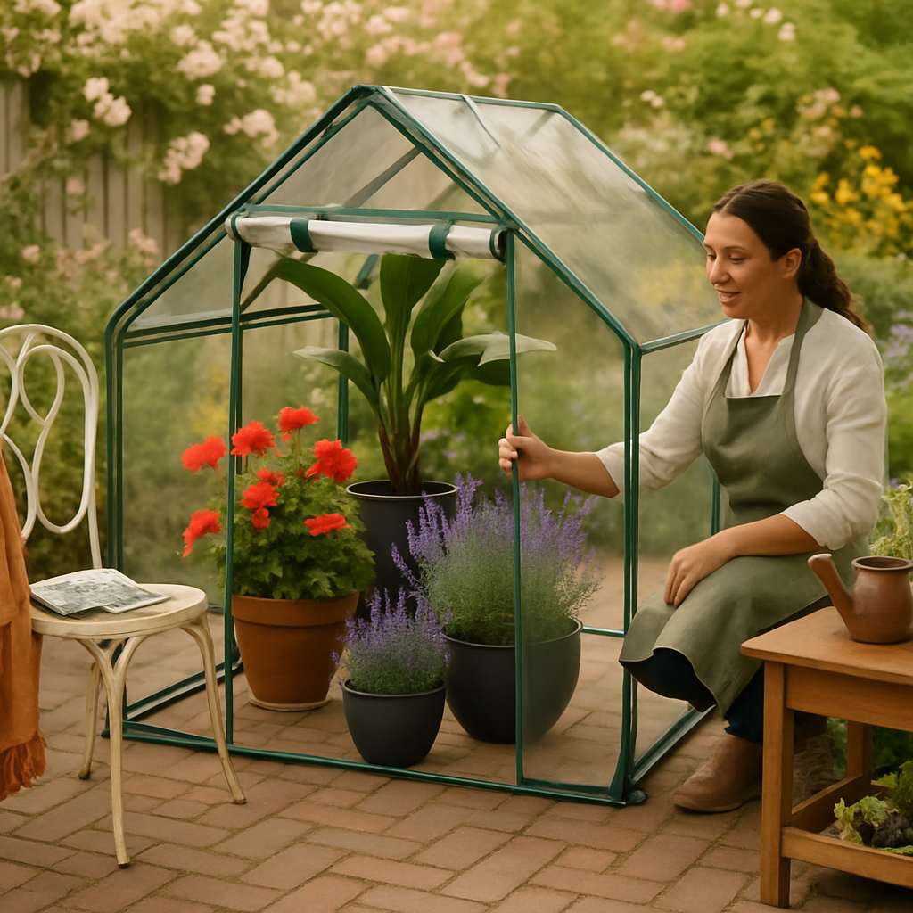 Portable Mini Greenhouse With Roll-Up Zipper Doors