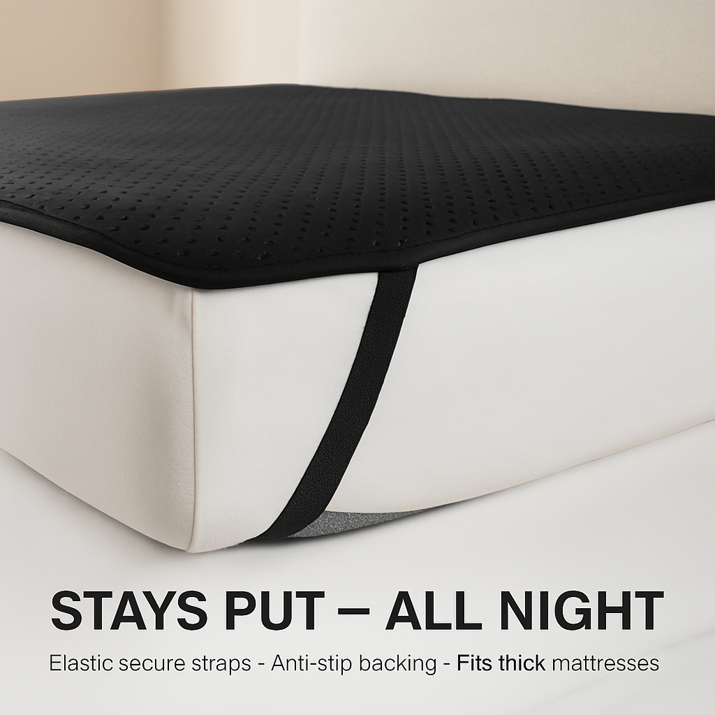 Grounding Mat for Bed with 15ft Cord – Sleep & Pain Relief