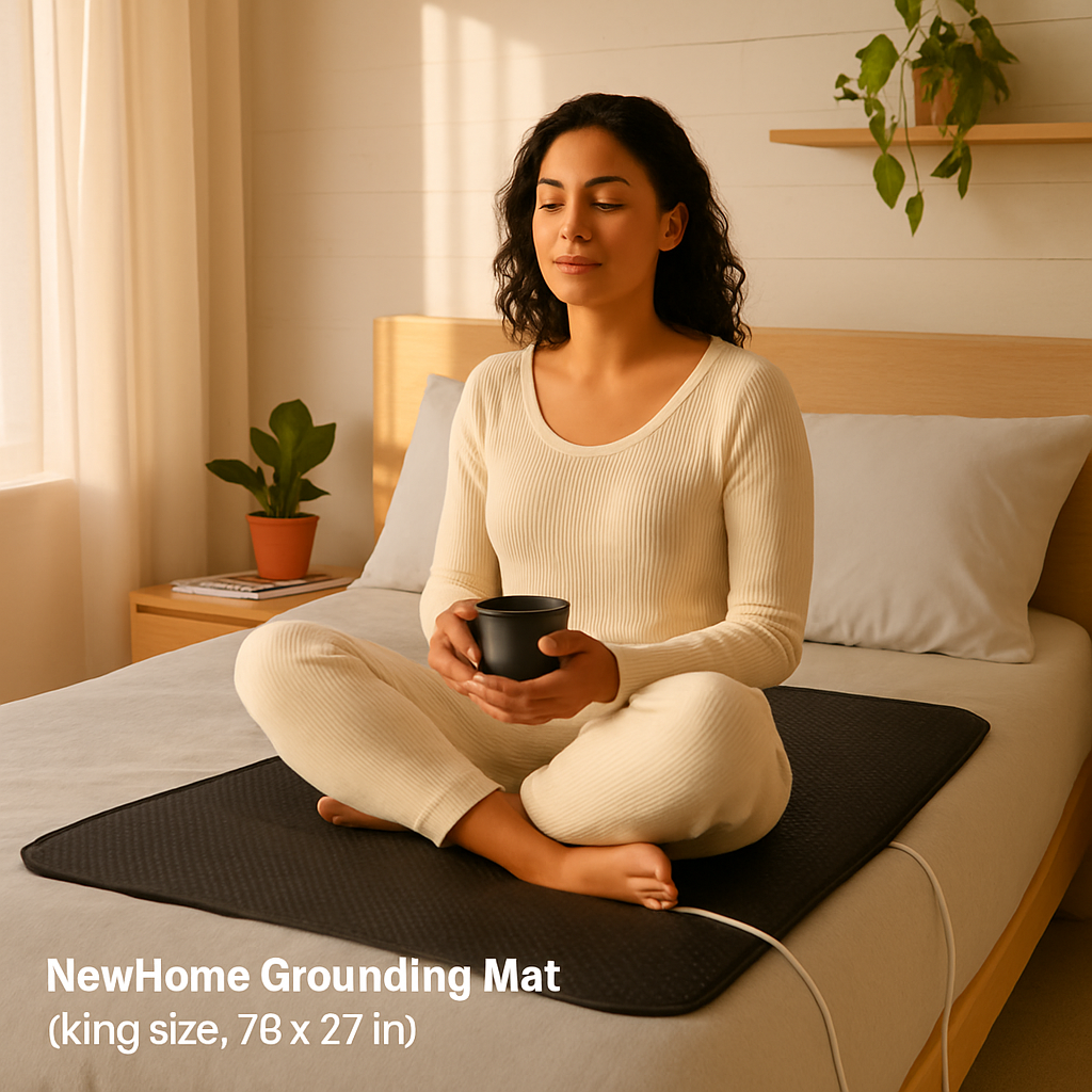 Grounding Mat for Bed with 15ft Cord – Sleep & Pain Relief
