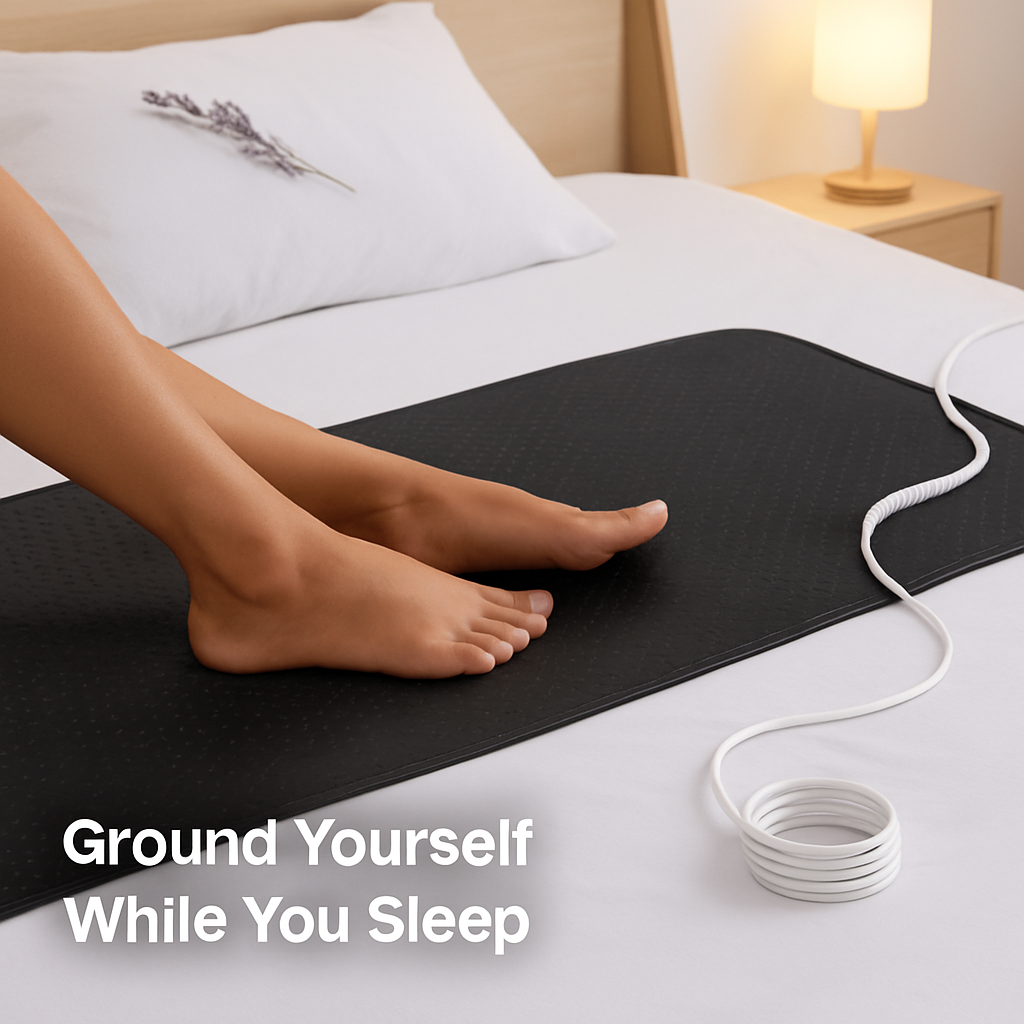 Grounding Mat for Bed with 15ft Cord – Sleep & Pain Relief