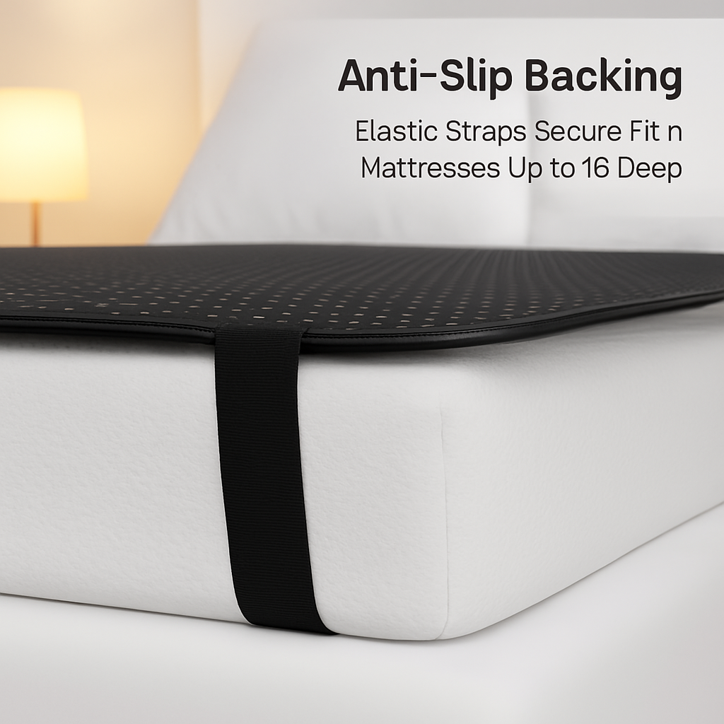 Grounding Mat for Bed with 15ft Cord – Sleep & Pain Relief