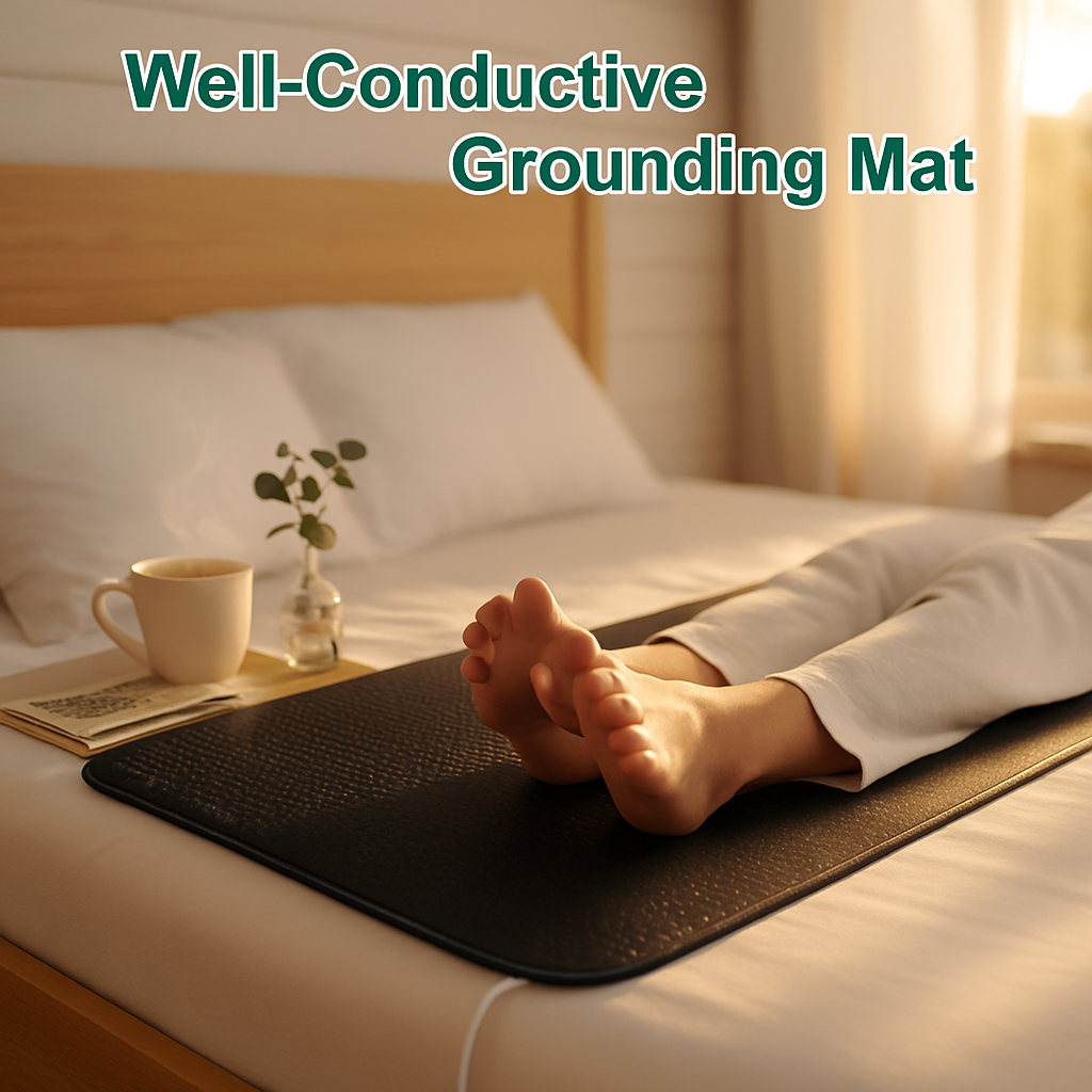 Grounding Mat for Bed with 15ft Cord – Sleep & Pain Relief