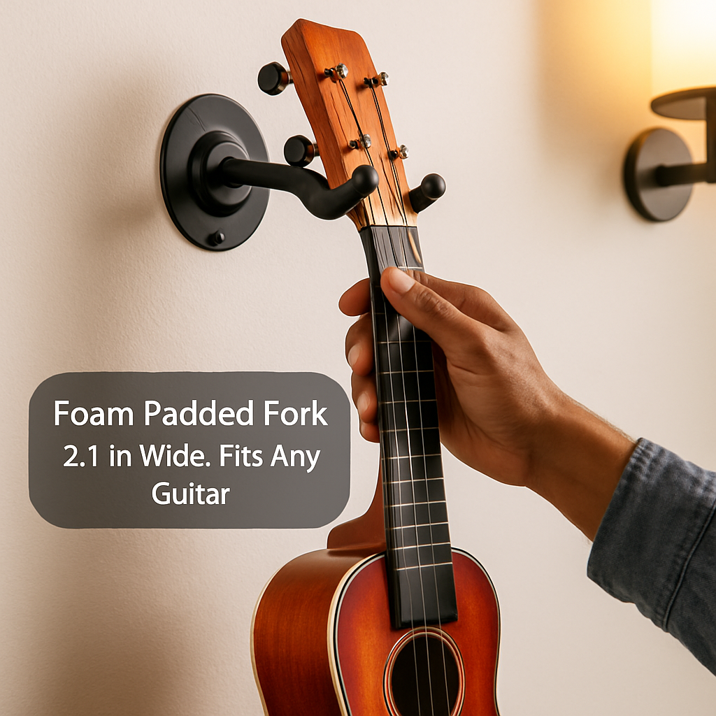 Wall Mount Guitar Hanger Padded Steel Guitar Bracket Holder Hook Rack For Electric Acoustic Bass Guitars