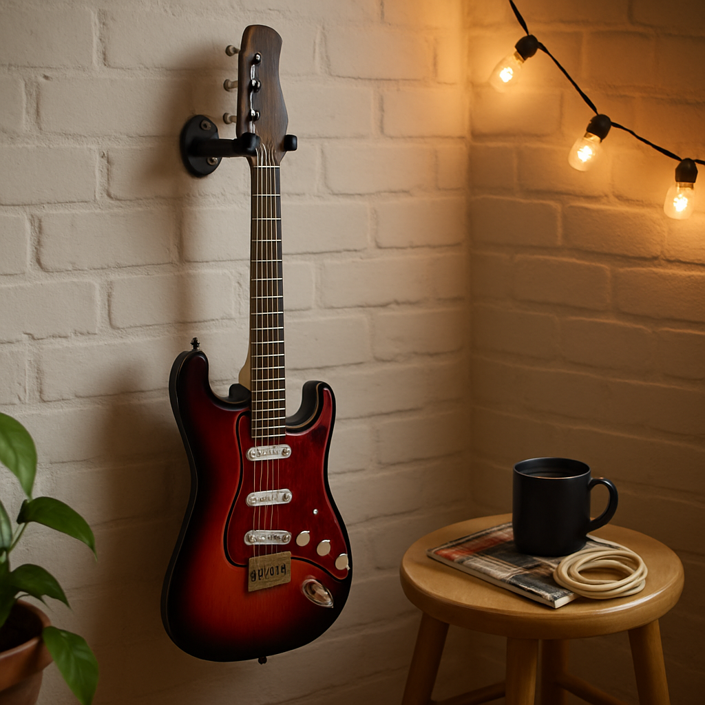Wall Mount Guitar Hanger Padded Steel Guitar Bracket Holder Hook Rack For Electric Acoustic Bass Guitars