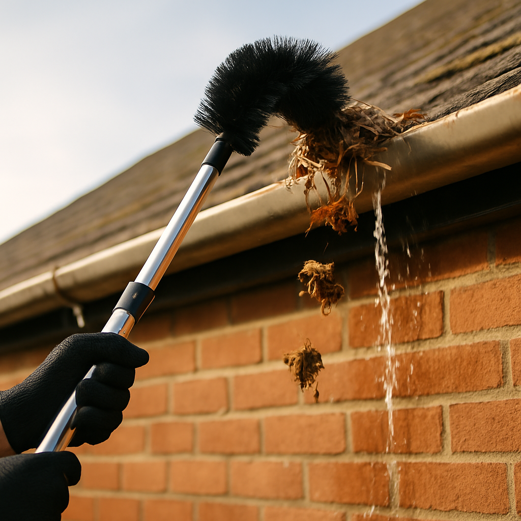 Gutter Cleaning Brush with Telescoping Handle – 10.5ft Reach