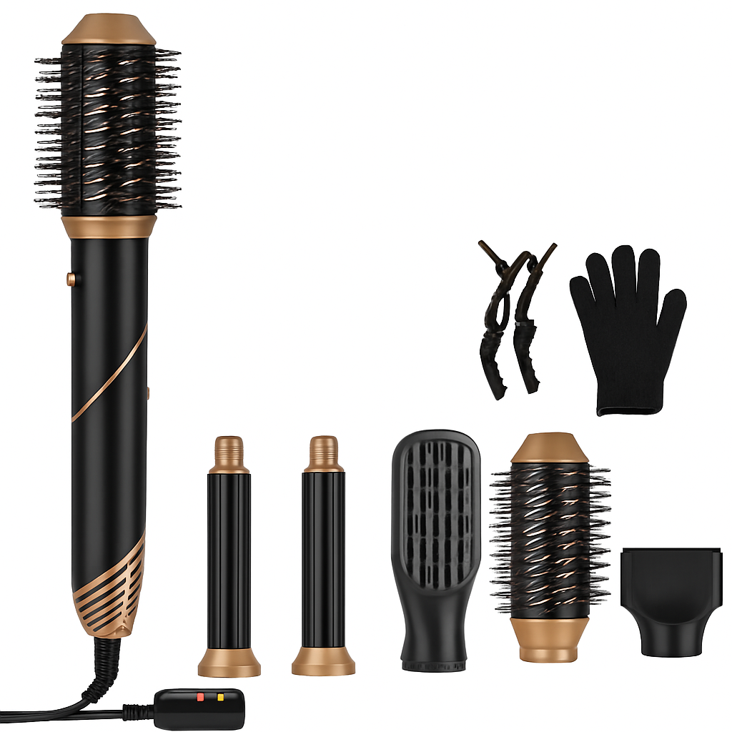 5-in-1 Hot Air Styler: Dryer, Straightener & Curler