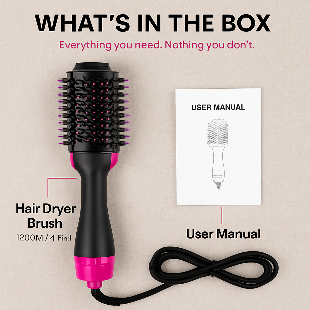 Hair Dryer Comb for Straightening and Curling