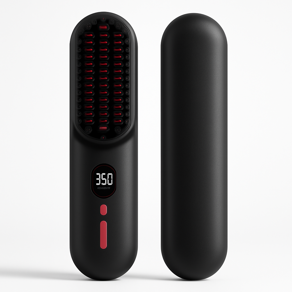 Cordless Hair Straightener Brush with Negative Ions
