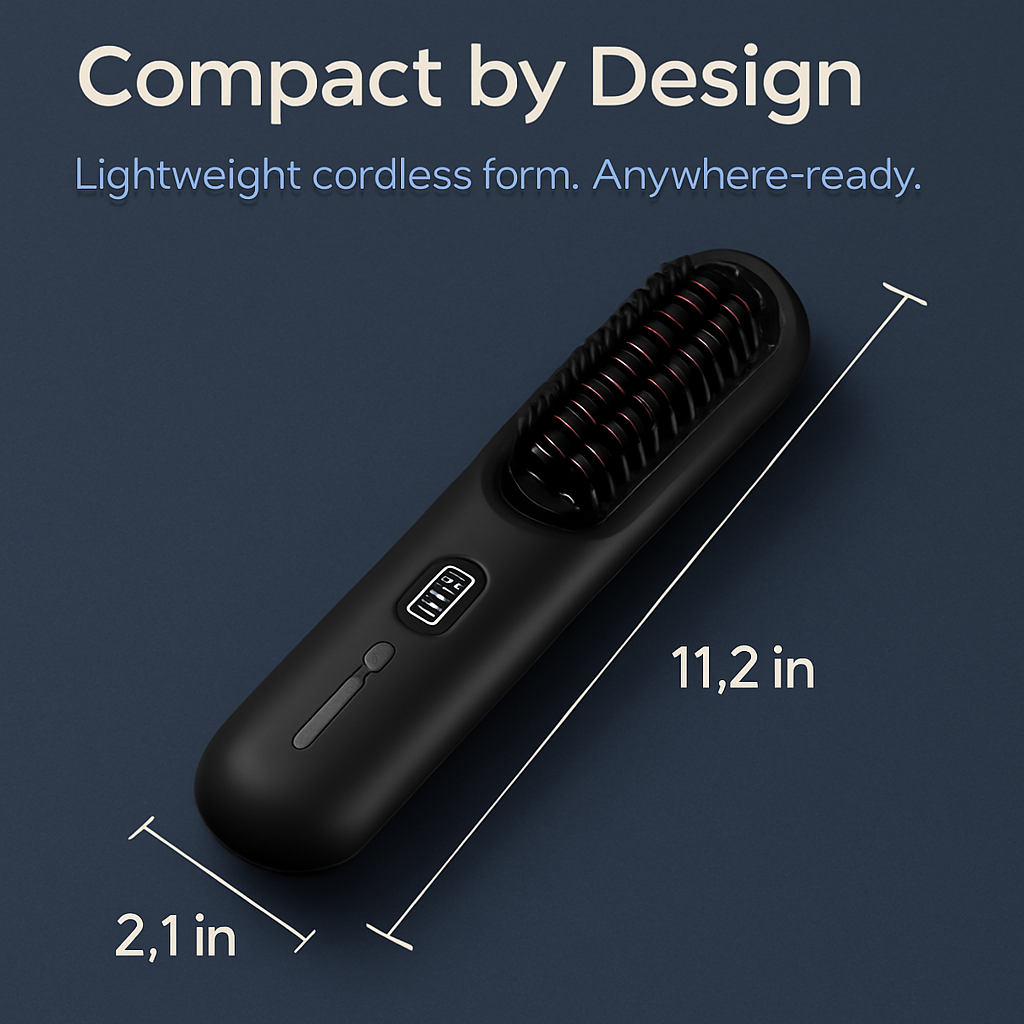 Cordless Hair Straightener Brush with Negative Ions