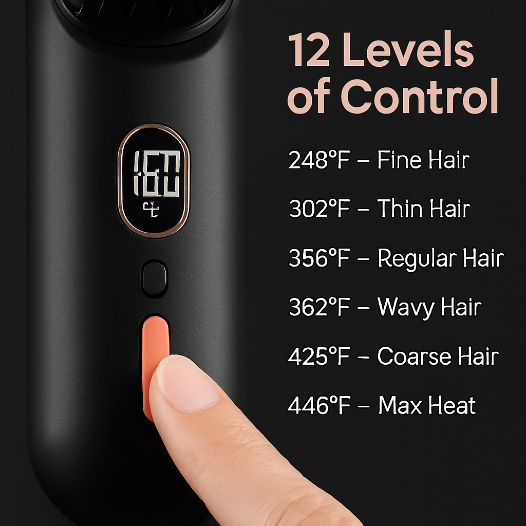 Cordless Hair Straightener Brush with Negative Ions