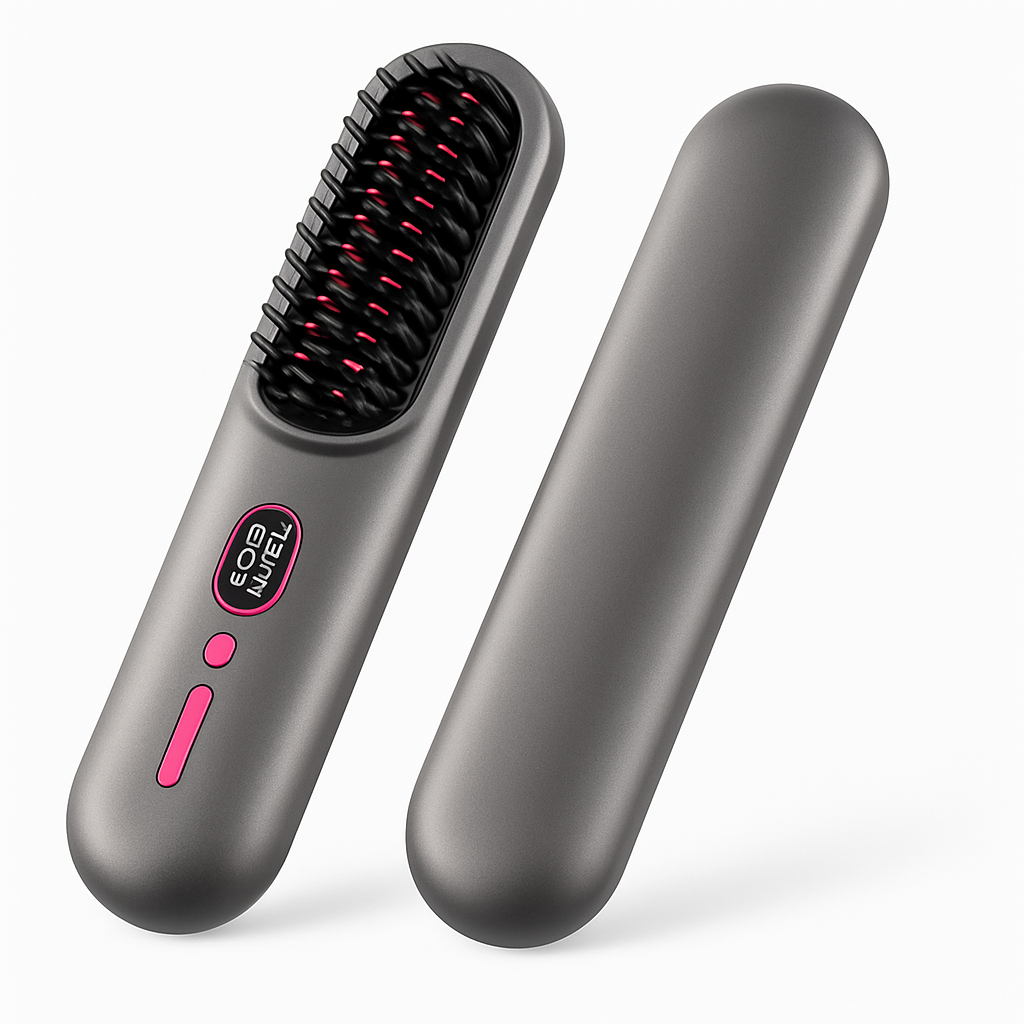 Cordless Hair Straightener Brush with Negative Ions
