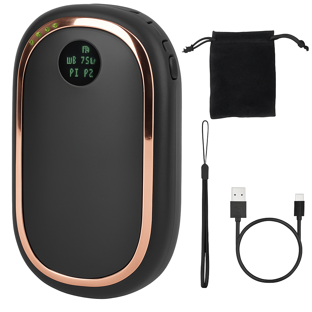 Rechargeable Hand Warmer with 3 Heat Settings & Display