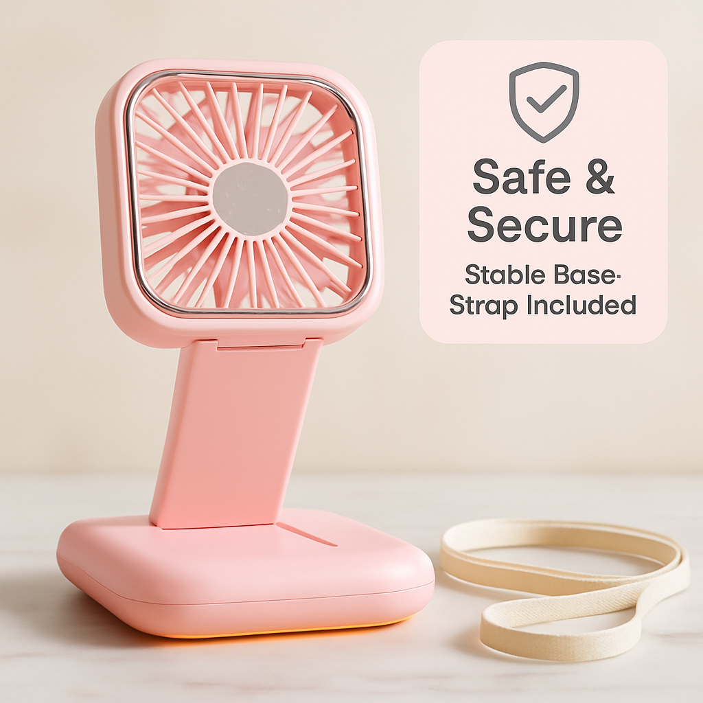 Folding Mini Fan - 5-in-1 Hands-free Neck & Desk Fan