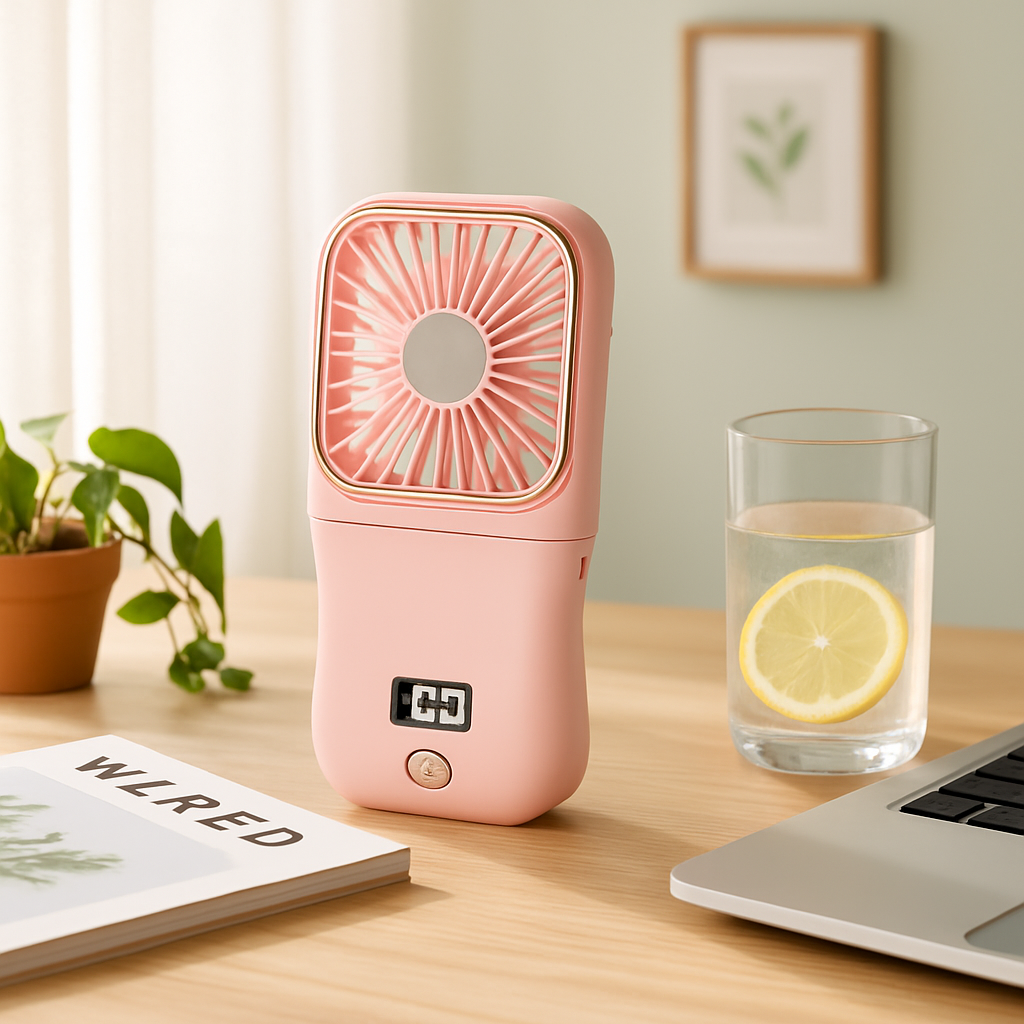 Folding Mini Fan - 5-in-1 Hands-free Neck & Desk Fan
