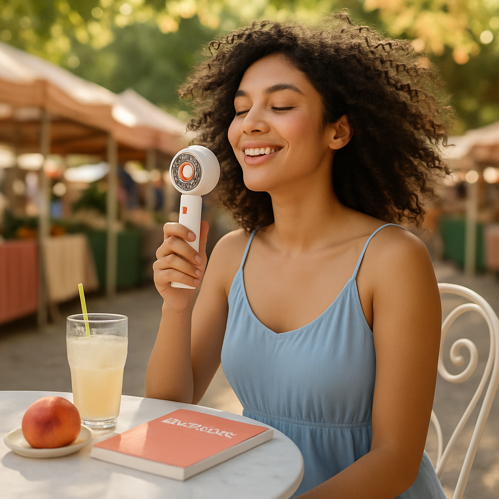 Portable Handheld Fan Ideal for Travel & Desk White