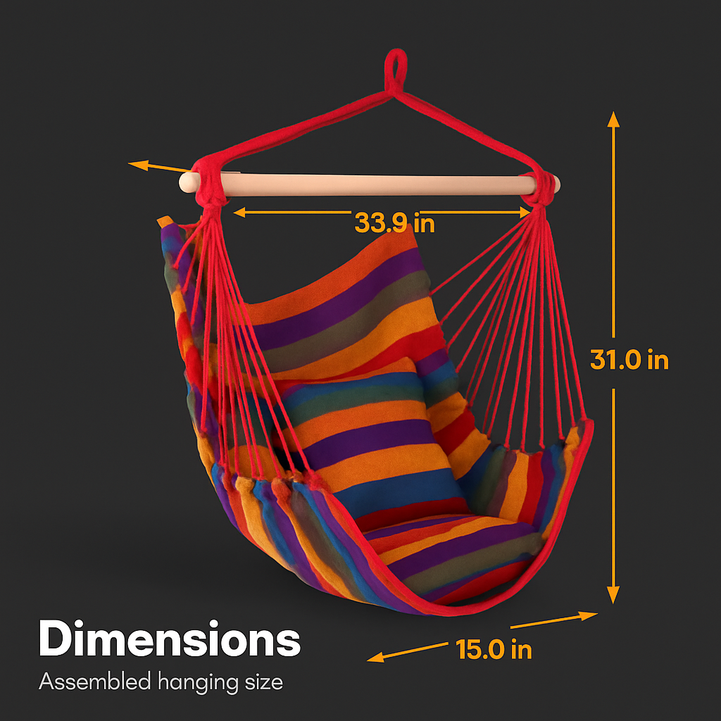 Hammock Hanging Chair Canvas Porch Patio Swing Seat