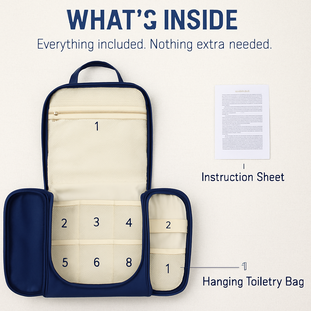 Travel Cosmetic Organizer Bag - Hang Hook