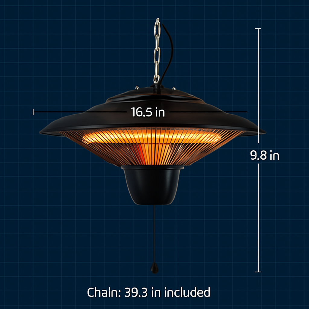 Hanging Patio Heater for Outdoor Use – 1500W