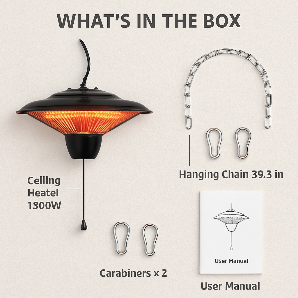 Hanging Patio Heater for Outdoor Use – 1500W