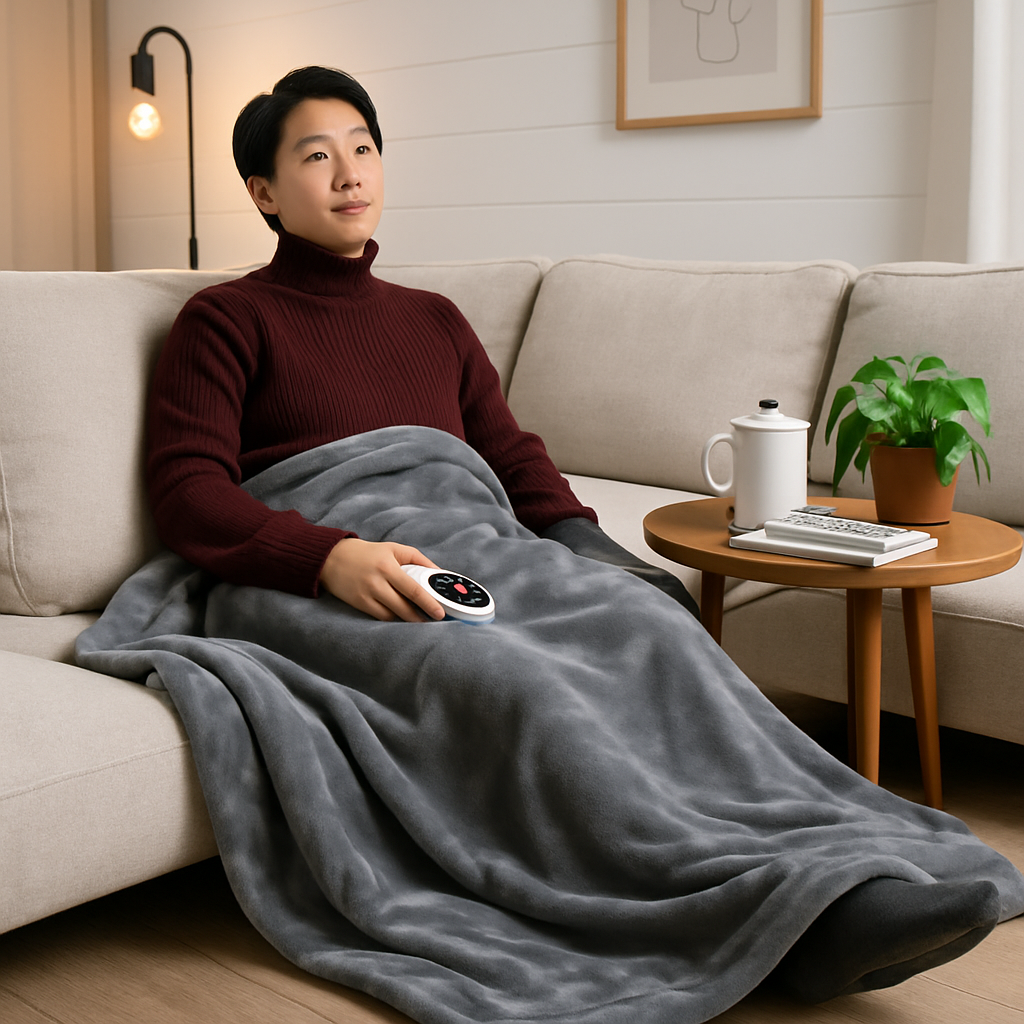 Queen Size Fleece Heated Blanket with Dual Controls