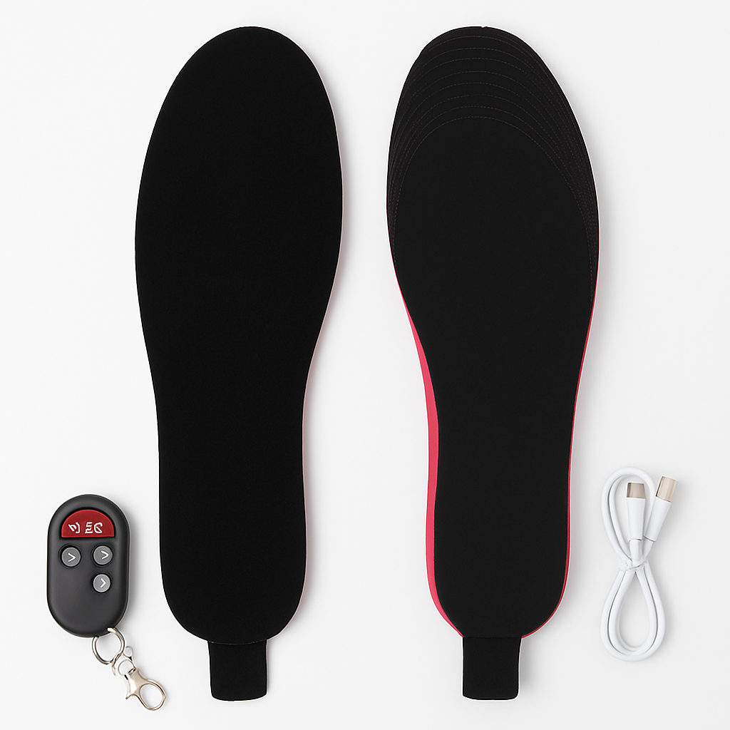Heated Insoles with Adjustable Temperature for Outdoors