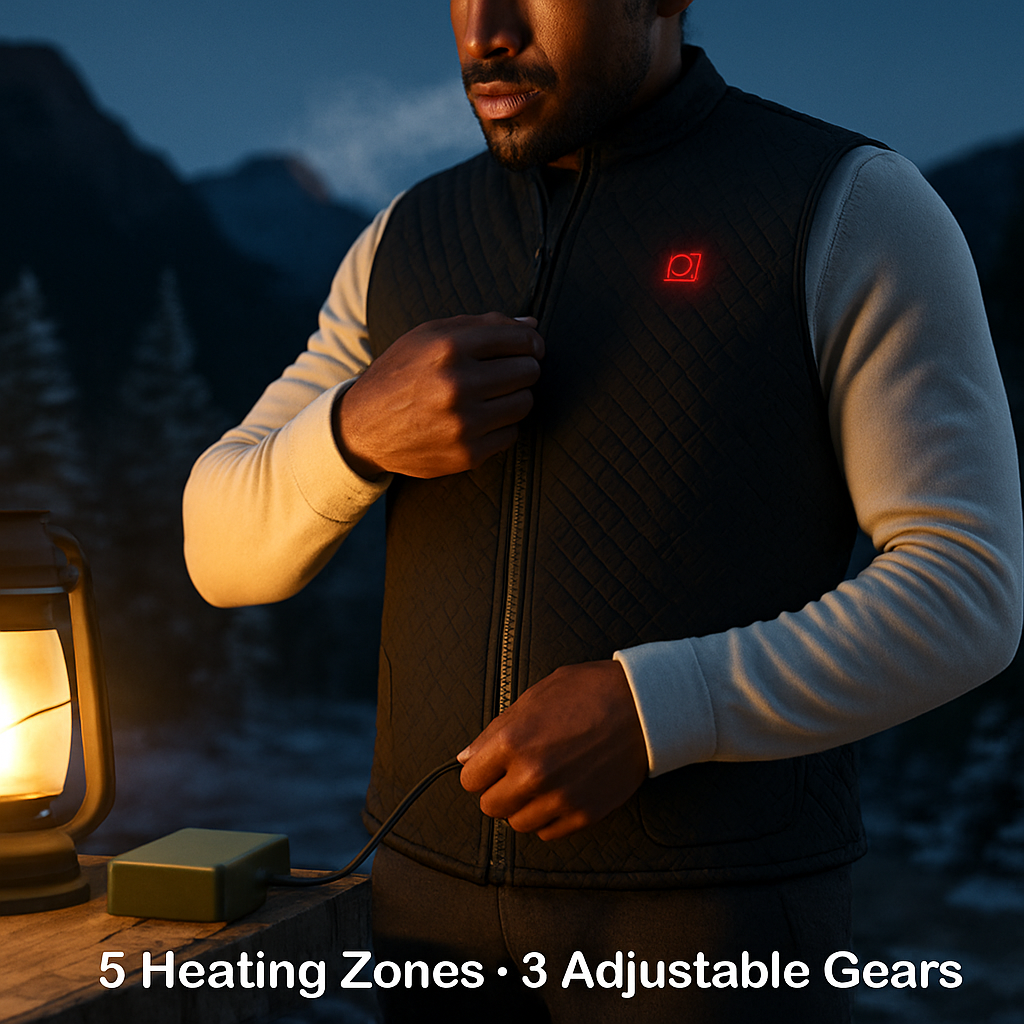 Heat Jacket Vest with 5 Heating Zones for Winter Comfort