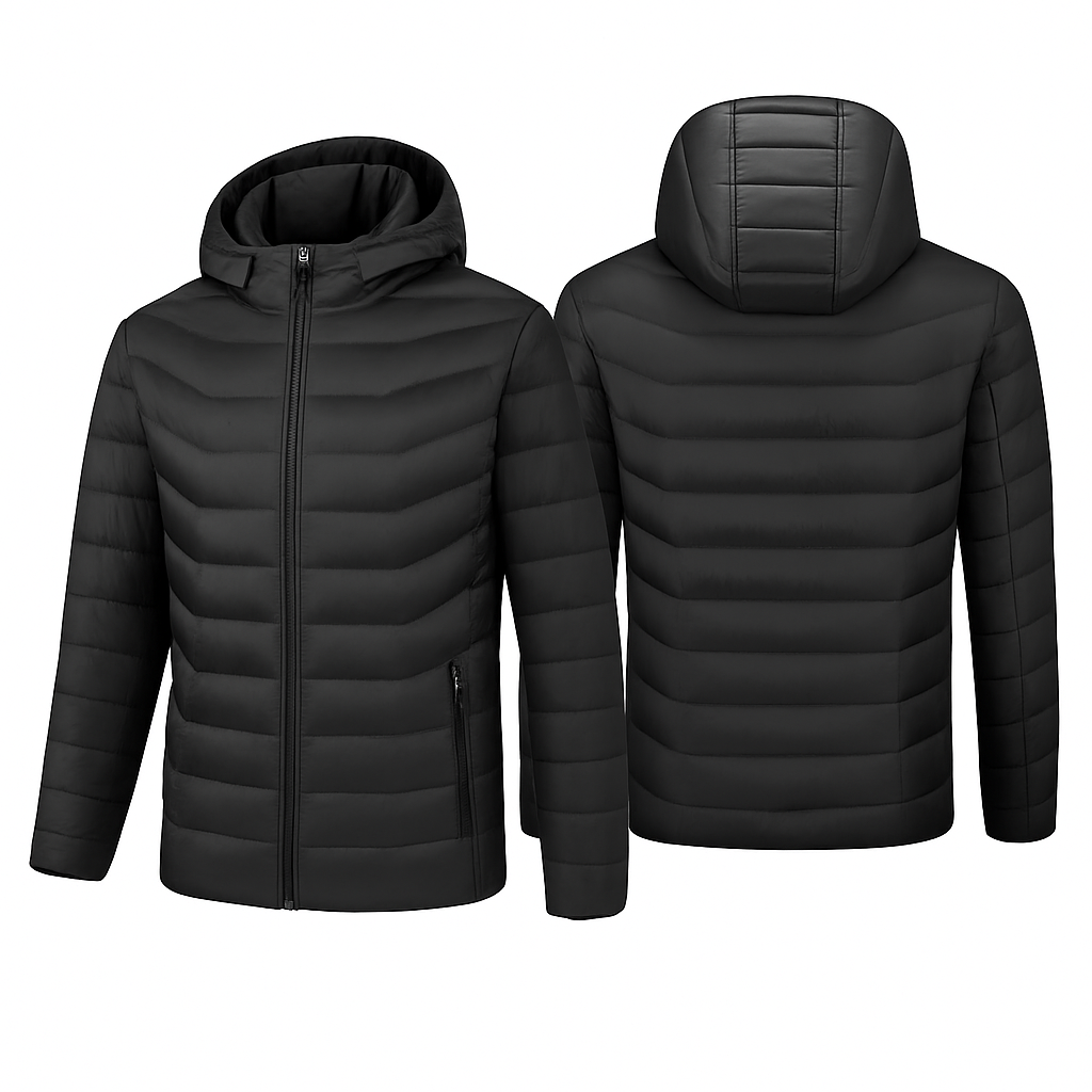 Heated Jacket - Lightweight Hooded Coat for Winter Warmth