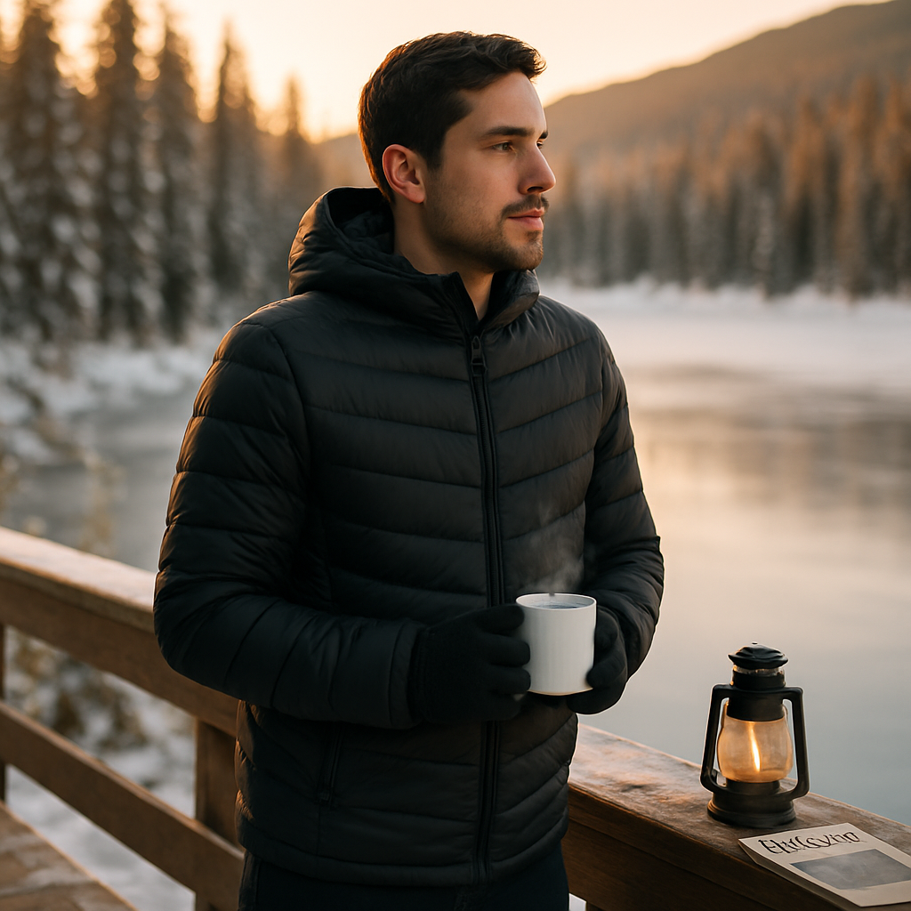 Heated Jacket - Lightweight Hooded Coat for Winter Warmth