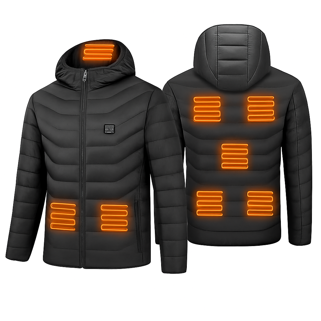 Heated Jacket - Lightweight Hooded Coat for Winter Warmth