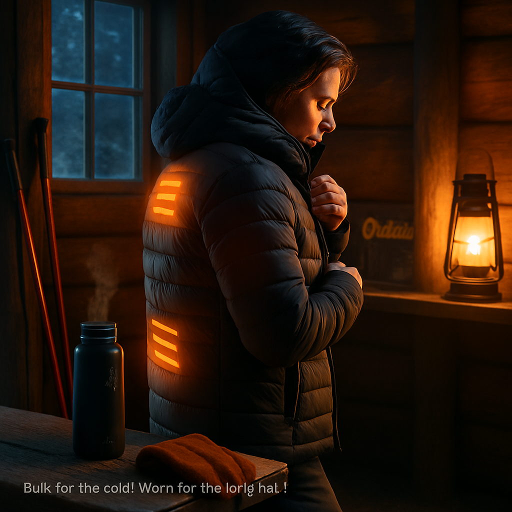 Heated Jacket - Lightweight Hooded Coat for Winter Warmth