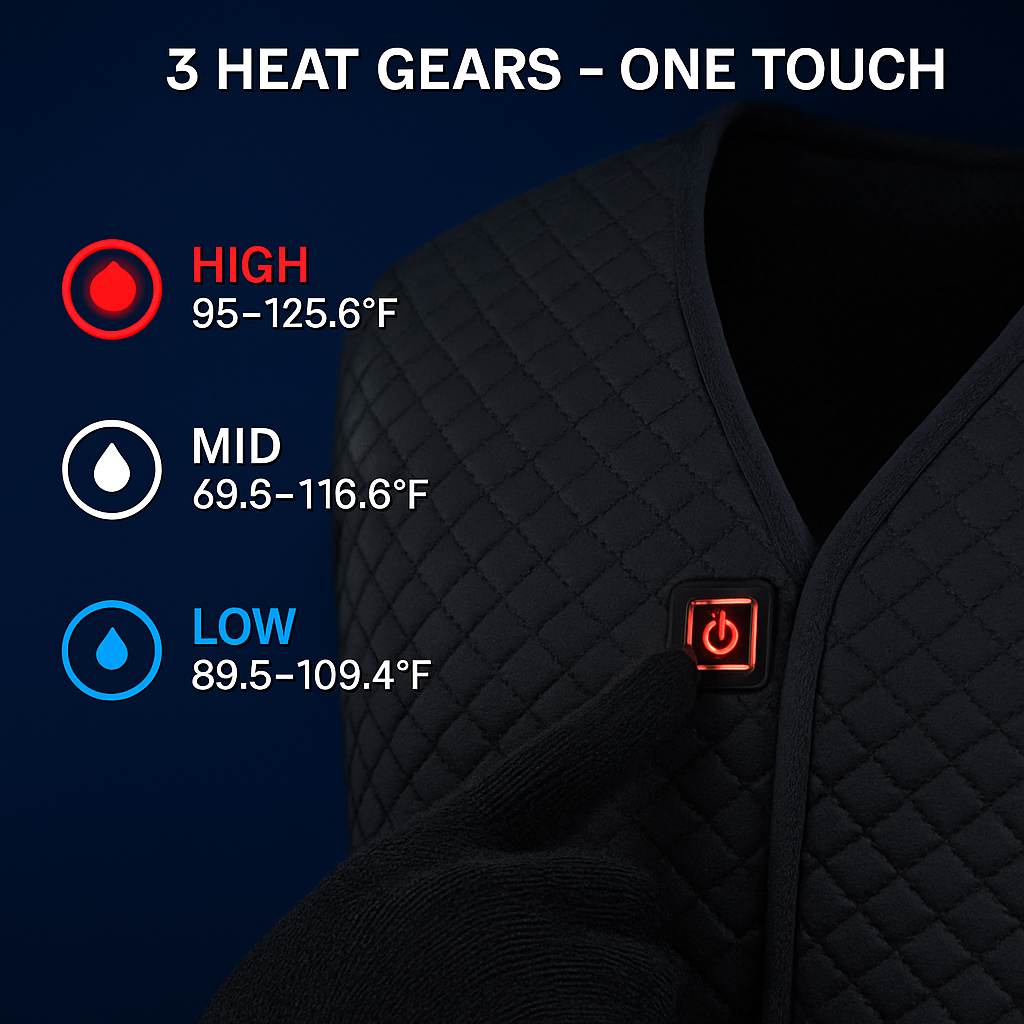 Heat Jacket Vest with 5 Heating Zones for Winter Comfort