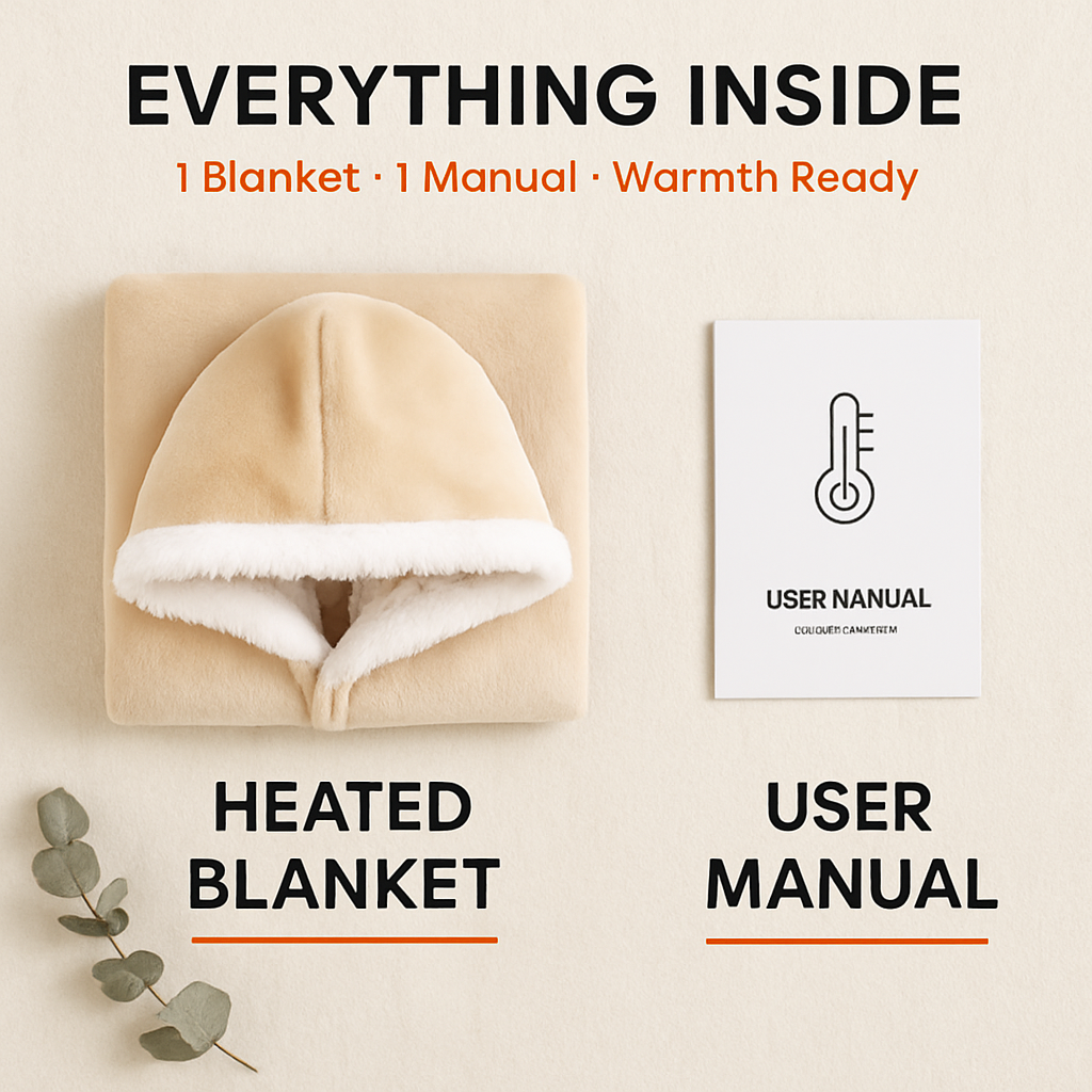 Wearable Heated Throw Blanket Double-Sided Flannel Portable Electric Heating Hoodie For Women Men Machine Washable 3 Heating Levels Battery Operated