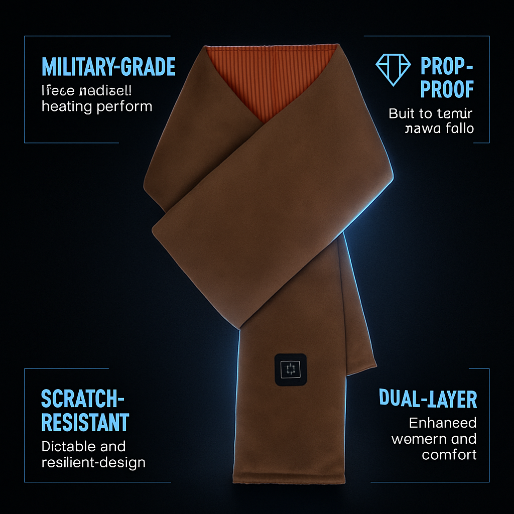Electric Heated Winter Scarf USB Heating Neck Wrap Unisex Heated Neck Shawl Soft Warm Scarves with 3 Heating Modes for Outdoor Cycling Skiing Skating