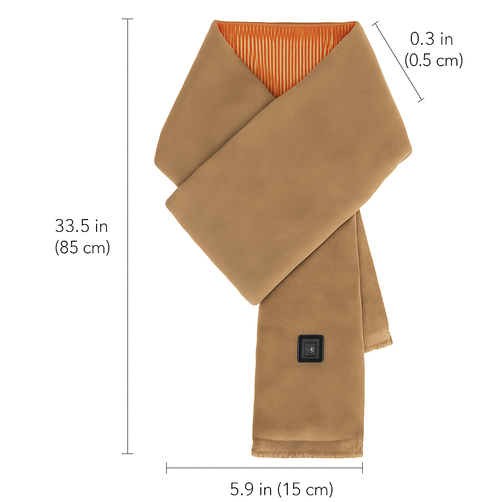 Electric Heated Winter Scarf USB Heating Neck Wrap Unisex Heated Neck Shawl Soft Warm Scarves with 3 Heating Modes for Outdoor Cycling Skiing Skating