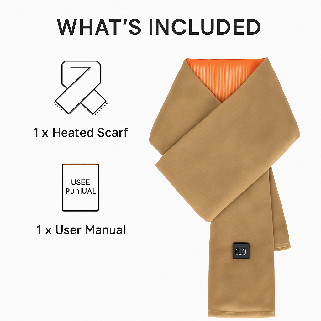 Electric Heated Winter Scarf USB Heating Neck Wrap Unisex Heated Neck Shawl Soft Warm Scarves with 3 Heating Modes for Outdoor Cycling Skiing Skating